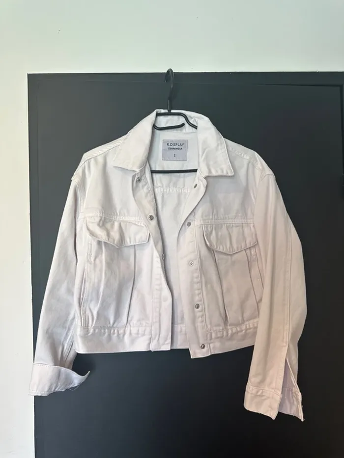 Veste jean blanche courte - photo numéro 2