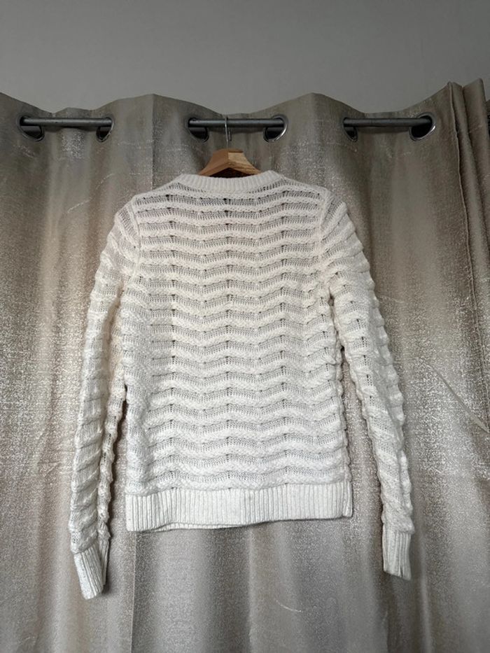 Pull ajouré Tommy Hilfiger femme – blanc cassé – Taille XS - photo numéro 7