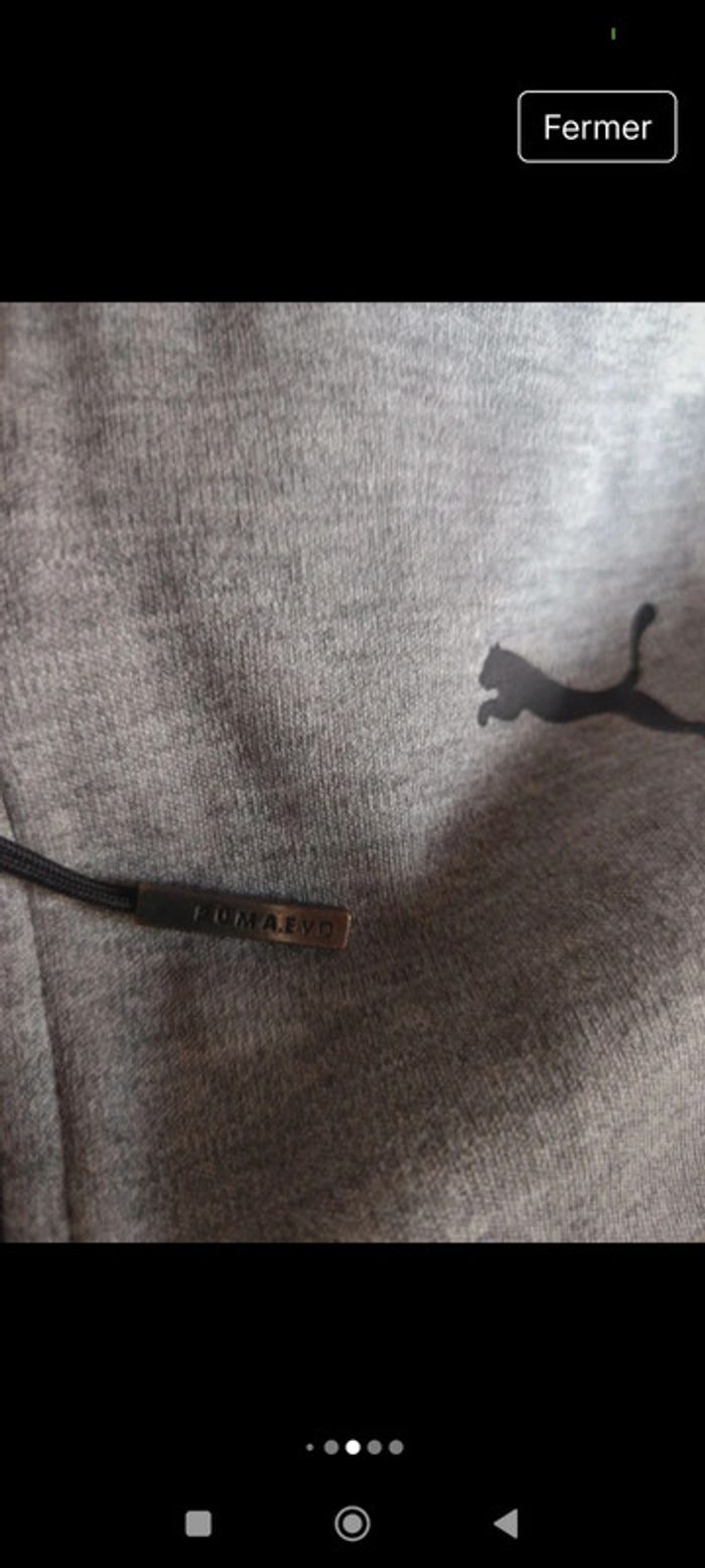 💎 sweat à capuche design street Wear original puma evo poche mitaine t m coton gris noir - photo numéro 9