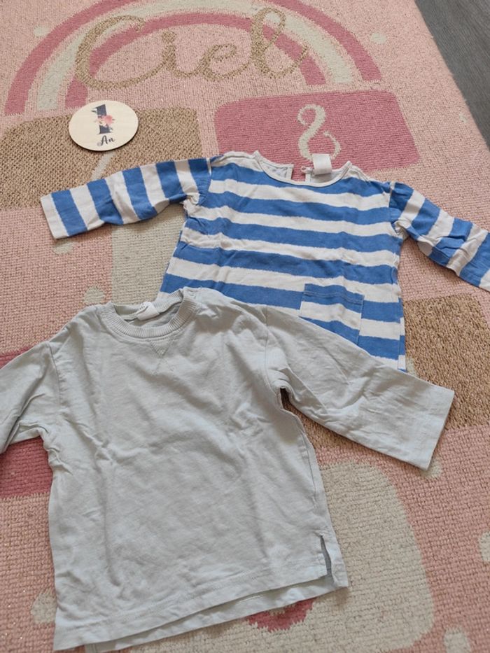 Lot 11 t-shirts ML 12 mois - photo numéro 4