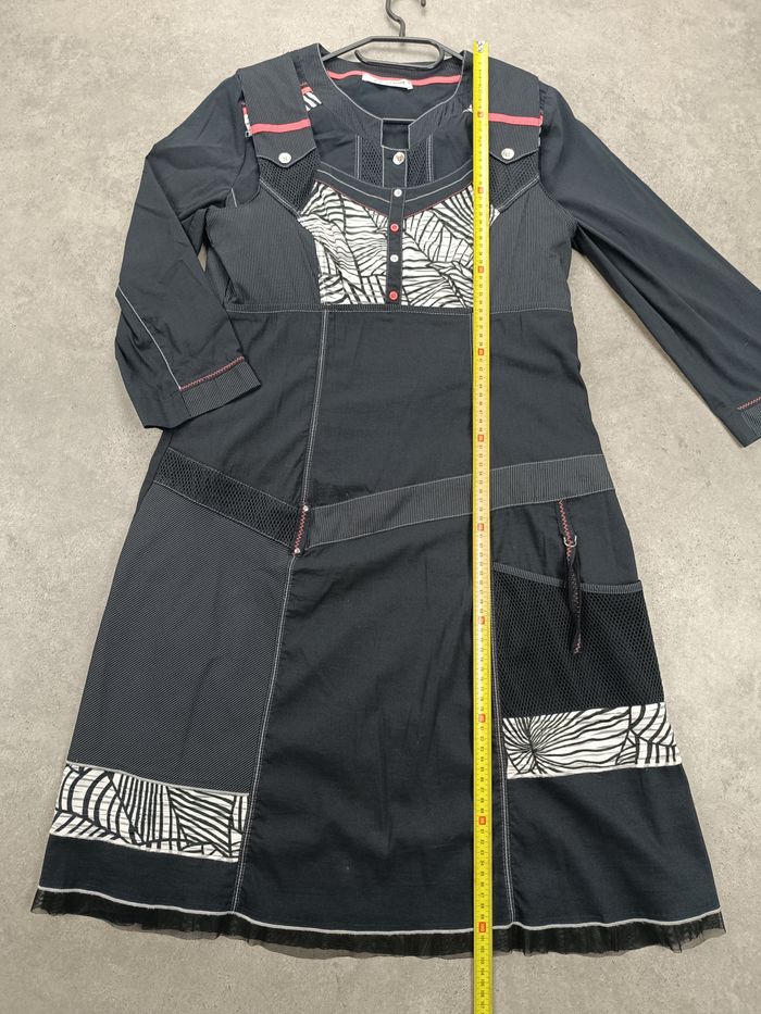 Ensemble Robe et Veste Christine Laure Noir à motif  - Taille S  - Très bon état - photo numéro 5