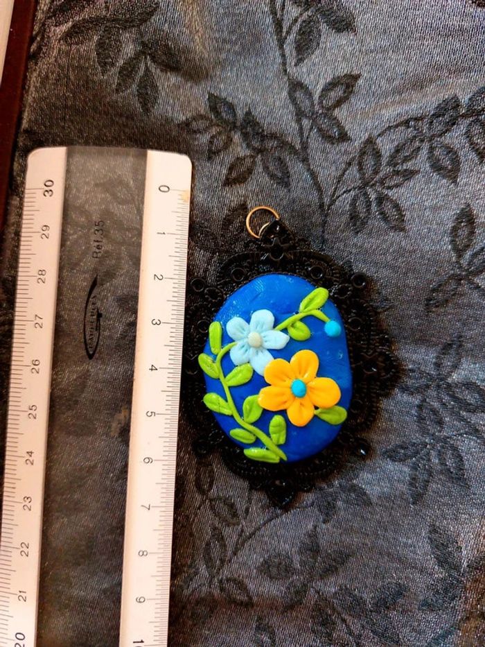 Magnifique pendentif médaillon style camé vintage - photo numéro 5