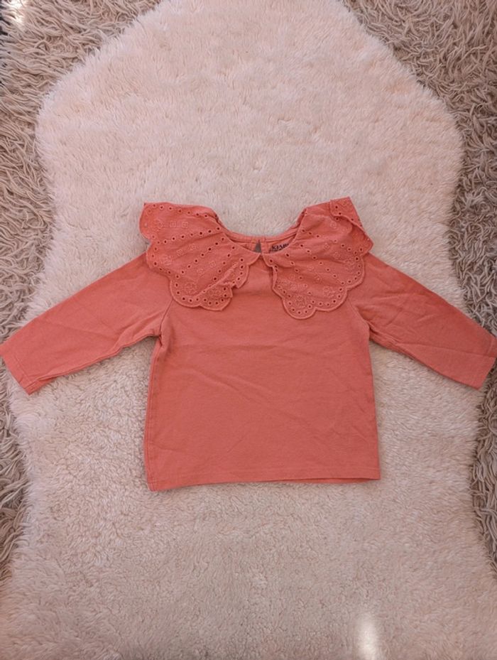 Pull col claudine 12 mois fille corail kiabi