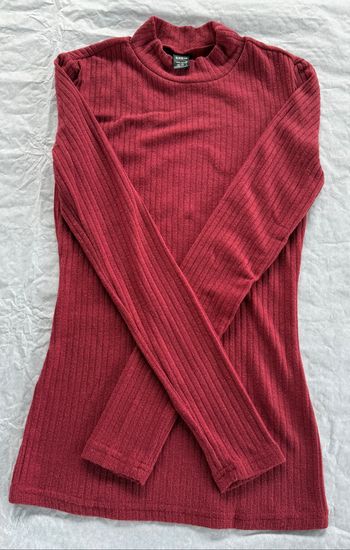 Pull col rond bordeaux