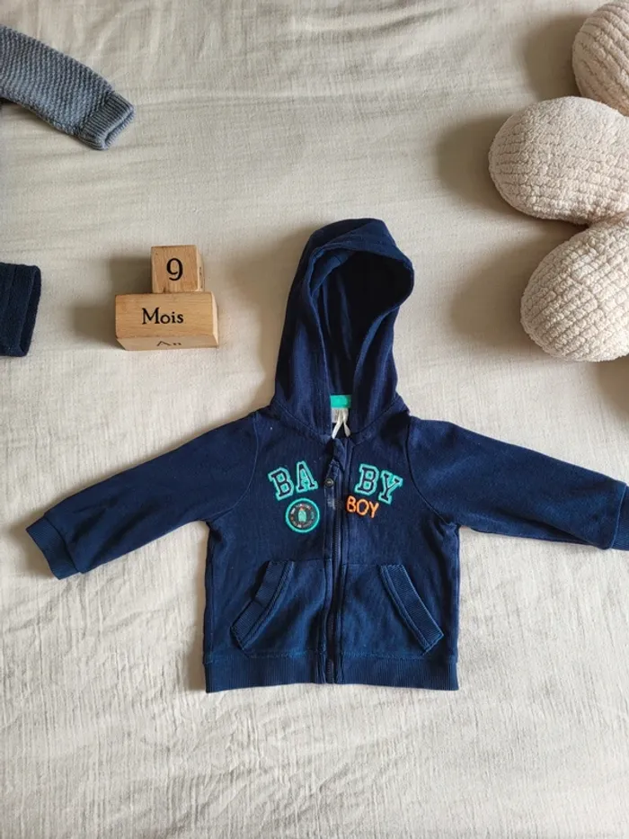 Joli gilet orchestra veste à capuche chaude bébé garçon automne hiver rentrée