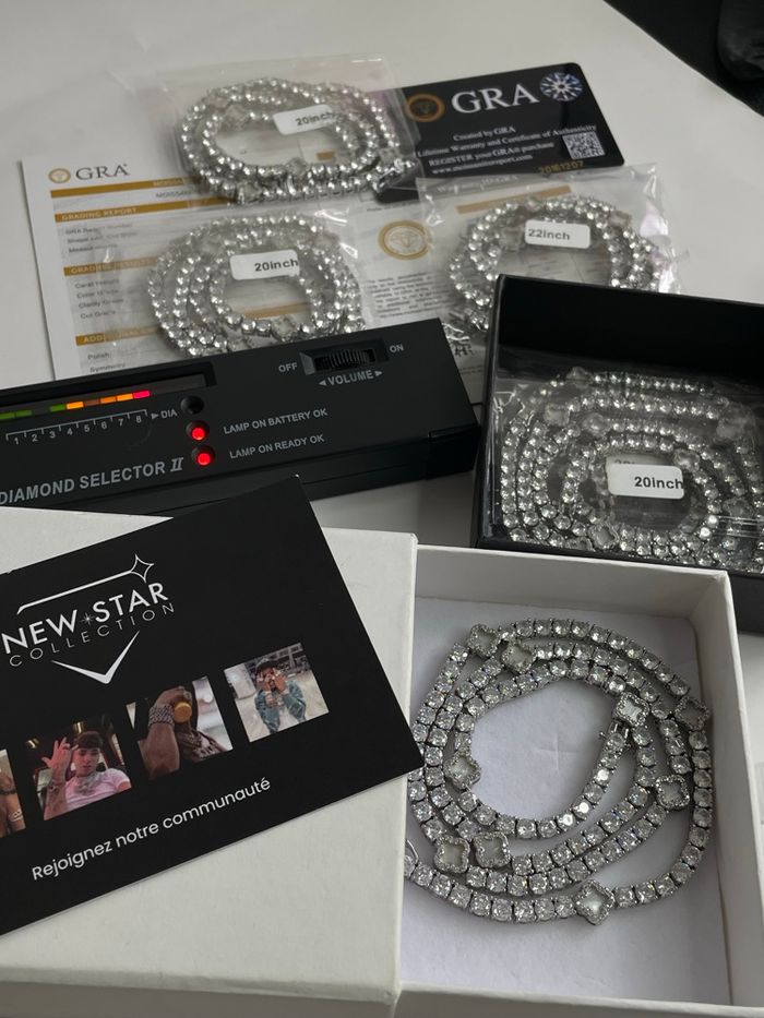 Chaîne de tennis en Moissanite Sertie de diamant VVS - photo numéro 8