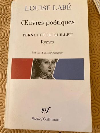 livre oeuvres poétiques louise labé