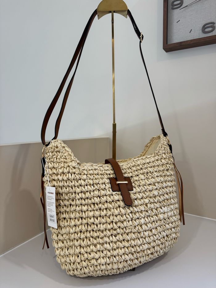 Sac effet paille  raphia neuf avec étiquette - photo numéro 2