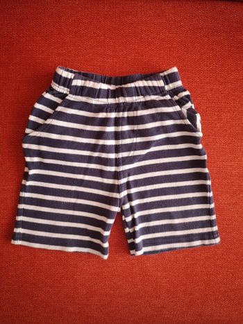 Short à rayures type marinière 18 mois hauteur genou garçon été