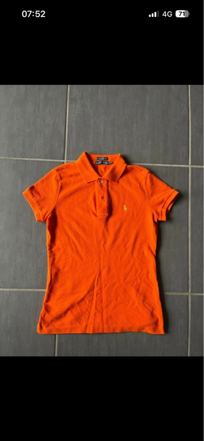 Polo Ralph Lauren Femme XS Orange Jaune Neuf - photo numéro 2