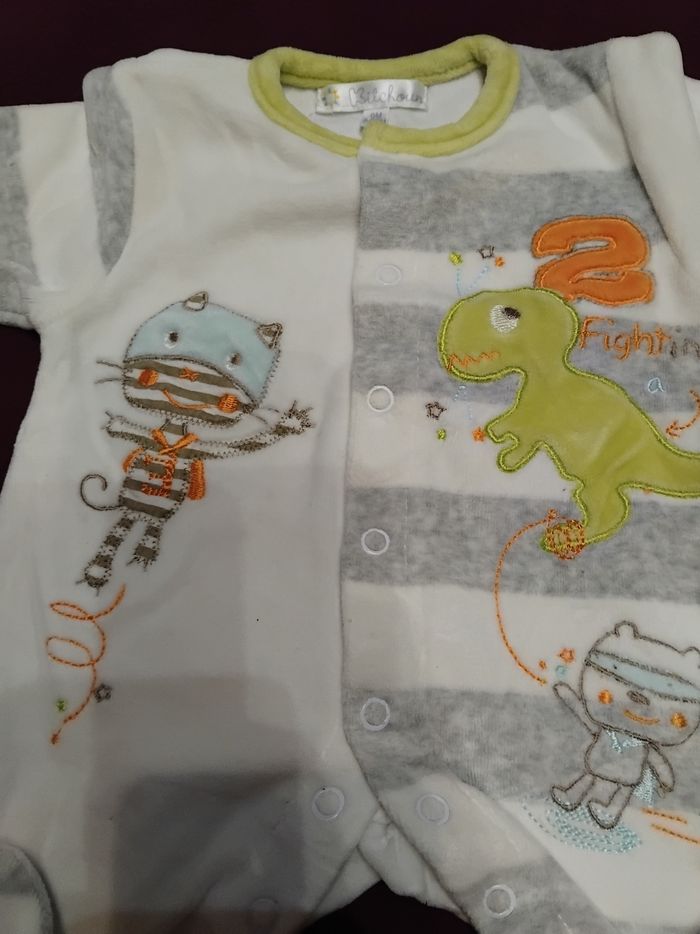 Pyjama velours taille naissance 50 cm - photo numéro 2