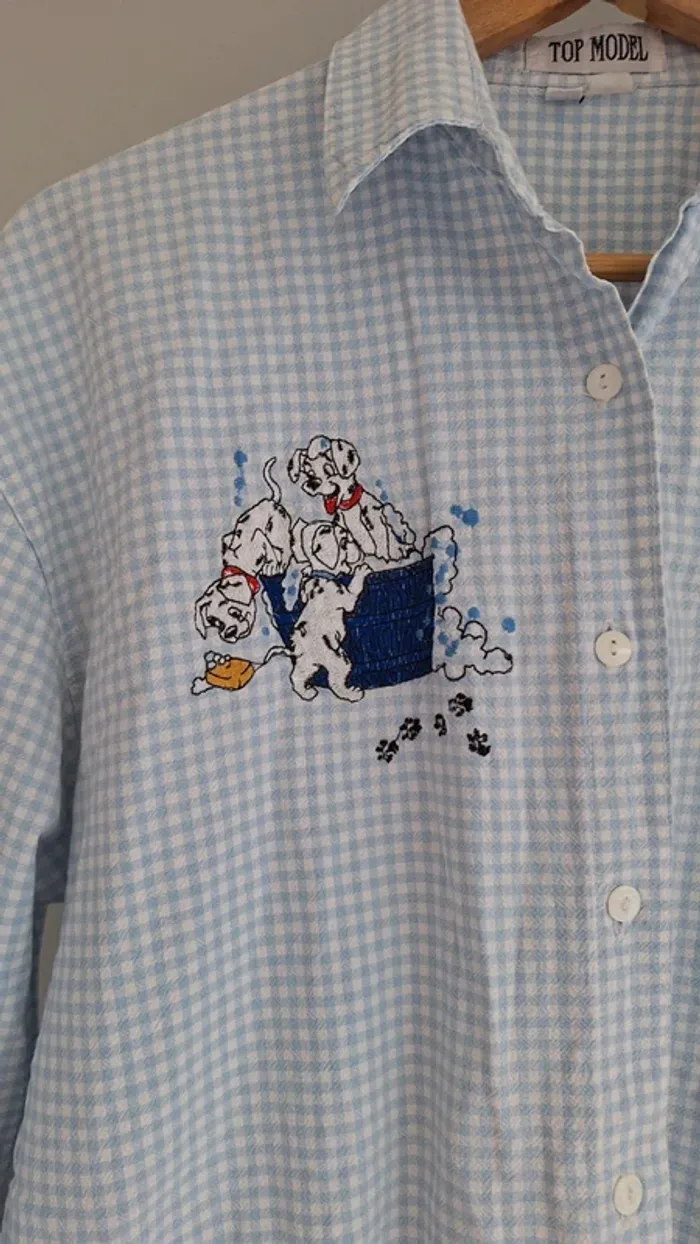 Chemise XL vintage vichy dalmatien Disney 46 ou 44