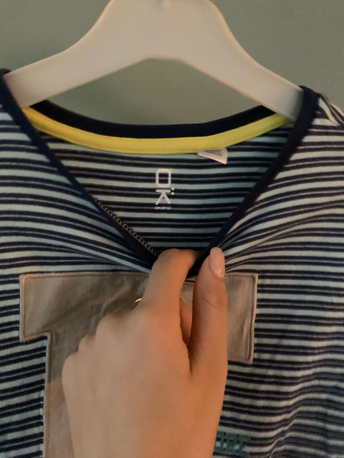 T shirt à rayures bleu okaïdi 14 ans - photo numéro 2