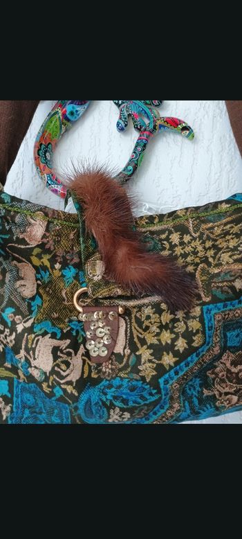 Magnifique sac prototype haute couture vison coton de soie