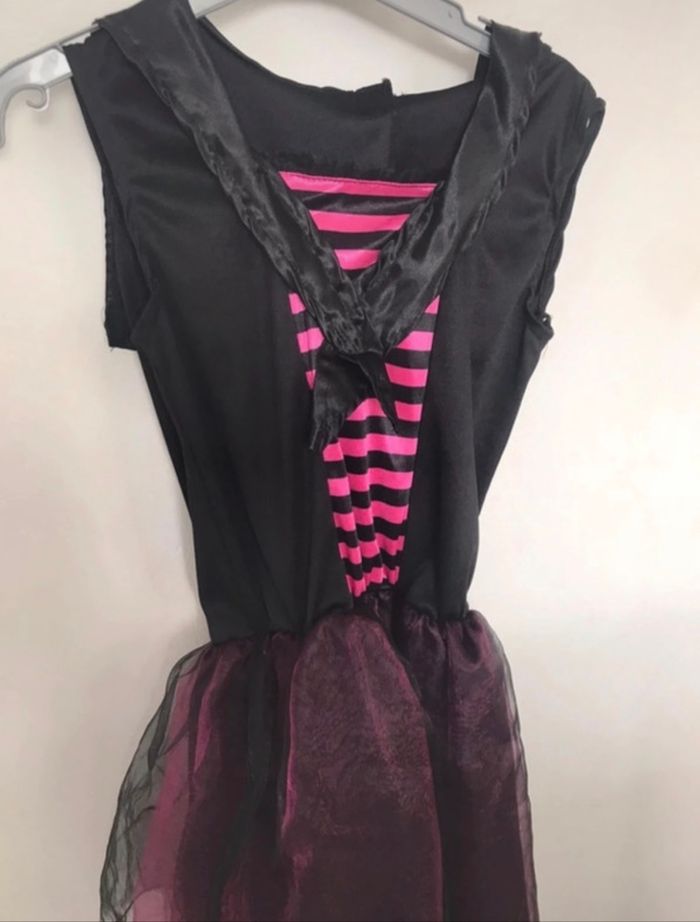 Robe déguisement Halloween T 7-8 ans rose et noire - photo numéro 2
