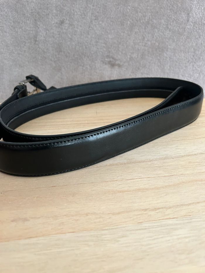 Ceinture en cuir noir taille 115 cm - photo numéro 2