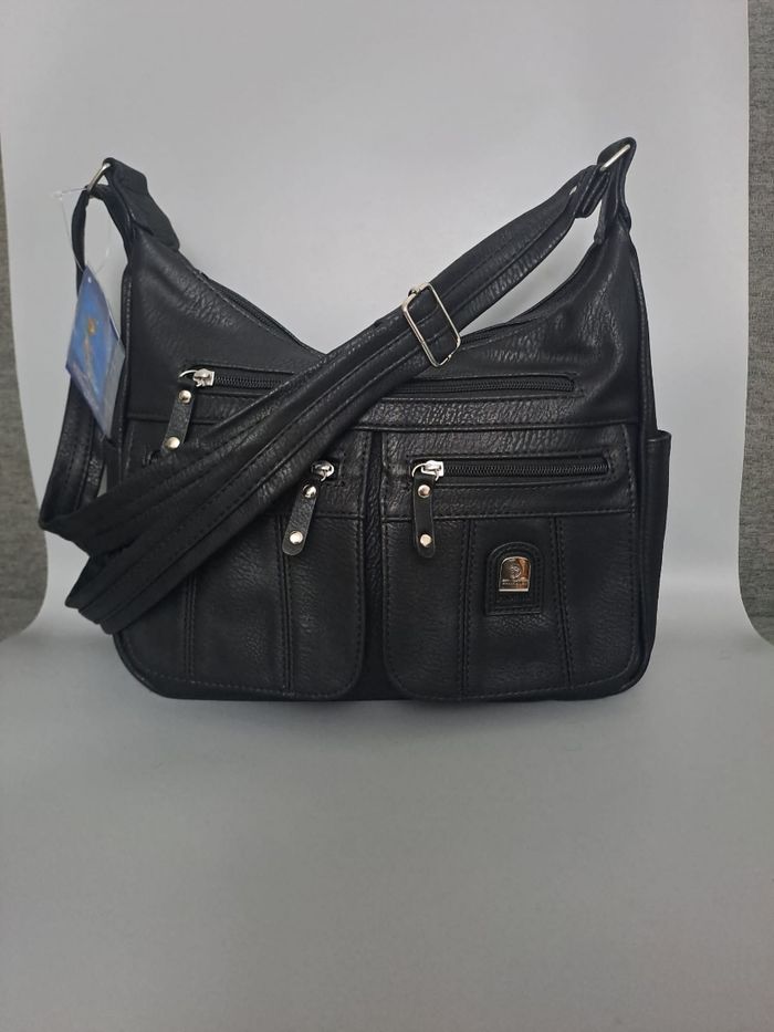 Sac à main noir en cuir pu neuf avec étiquette - photo numéro 4