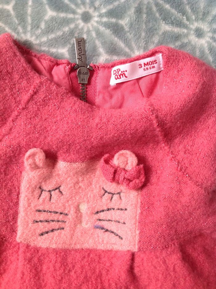 Robe rose DPAM épaisse - 3 mois - photo numéro 2