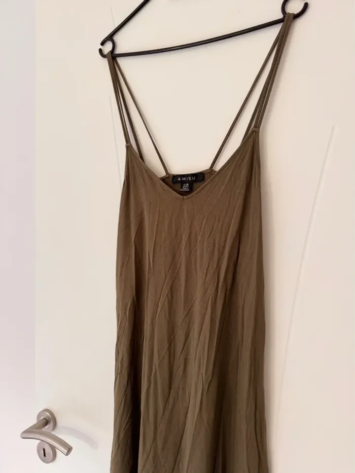 Robe kaki fluide - taille 38 - photo numéro 4