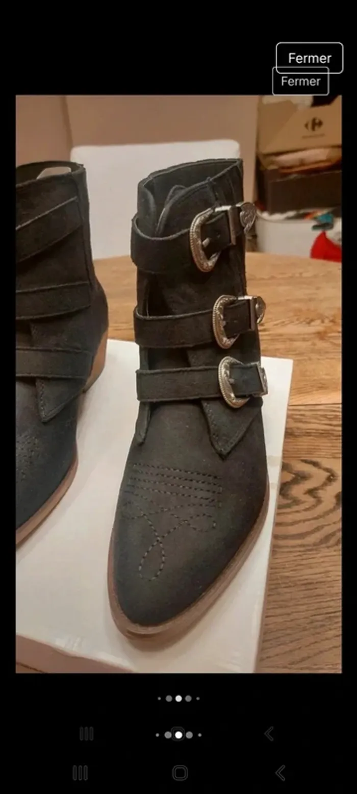 Bottine I Love Shoes noir suedine t 40 neuve - photo numéro 8