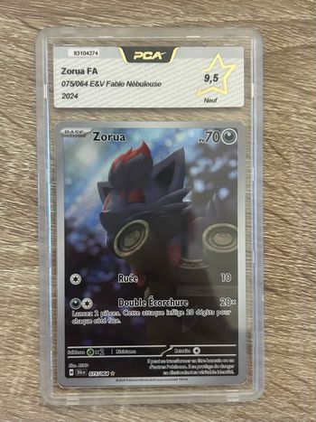 Carte Pokémon Zorua 075/064 Fable nébuleuse PCA 9,5