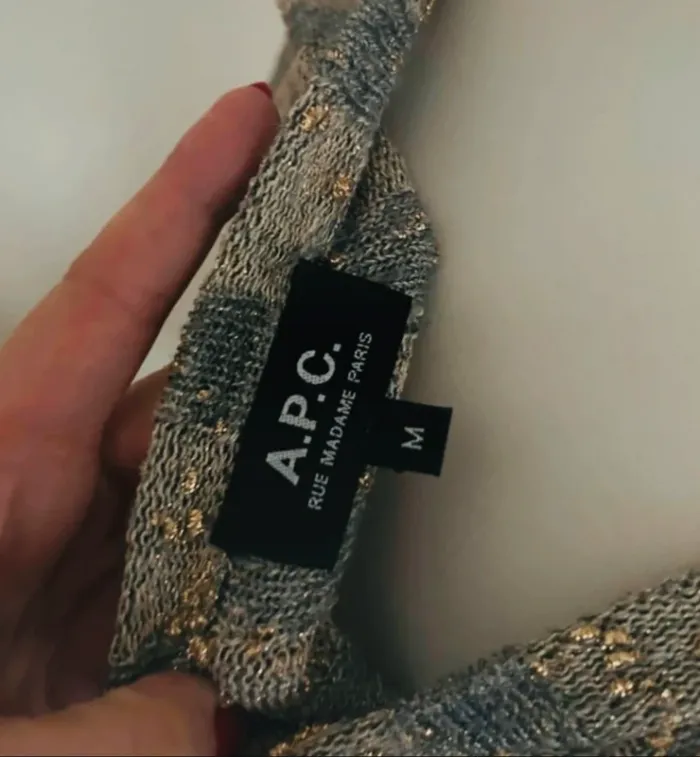 A.P.C - Pull fin Maille doré et argenté taille M/38 - photo numéro 6