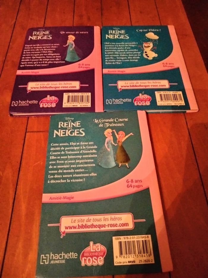 Lot de 3 livres de la reine des neiges bibliothèque rose hachette jeunesse 6/8 ans 64 pages - photo numéro 2