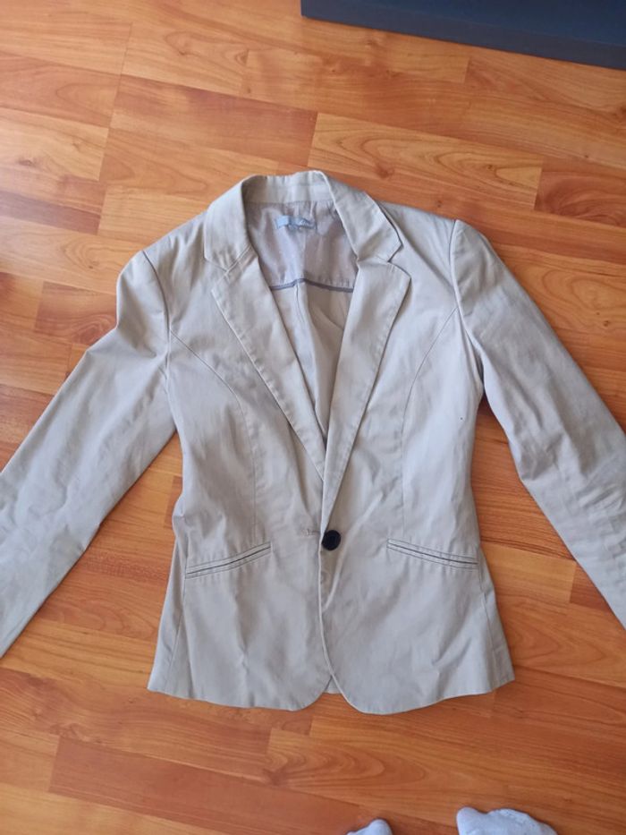 Veste de costume/blazer beige etam - photo numéro 4