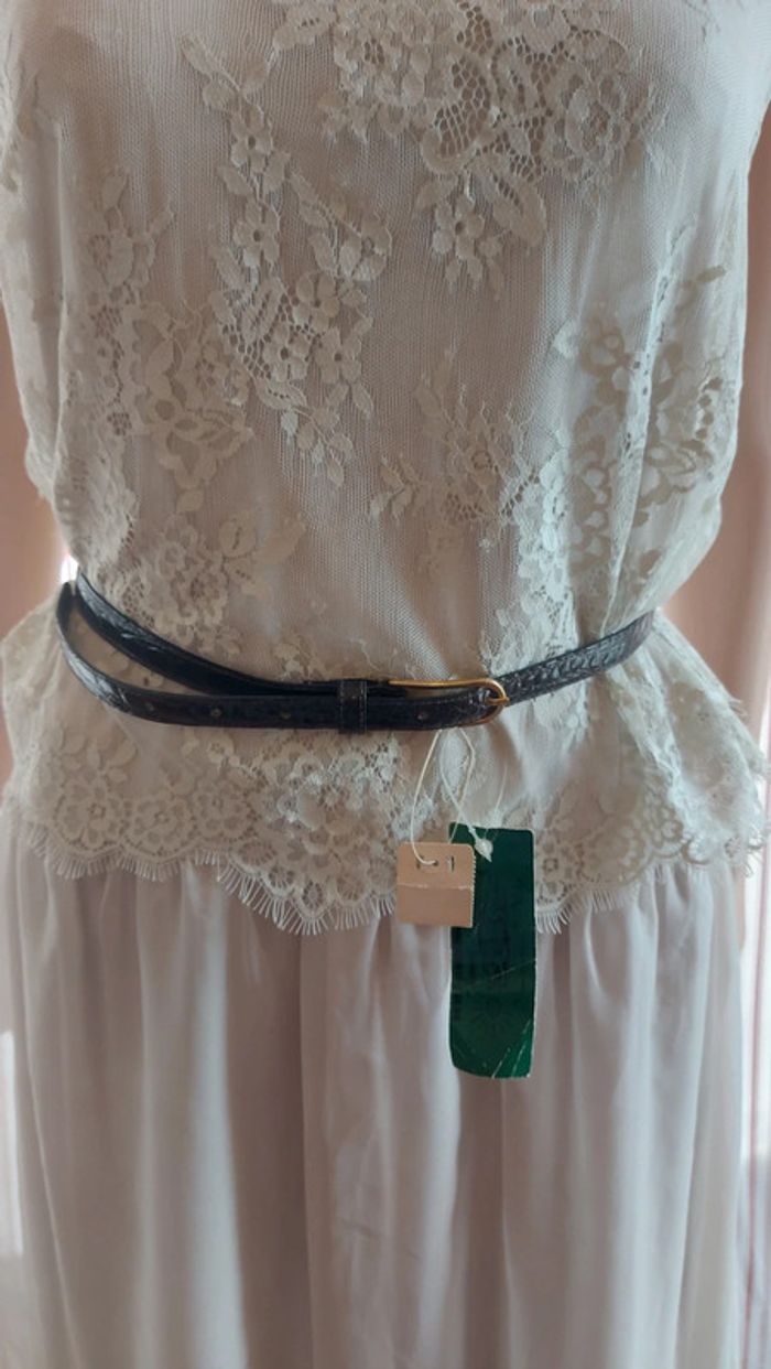 Ceinture en cuir serpent neuve marron 75cm - photo numéro 10