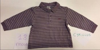 Polo Cyrillus violet et gris
