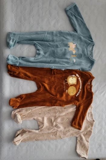 Lot de 3 pyjamas d'hiver 1-3 mois