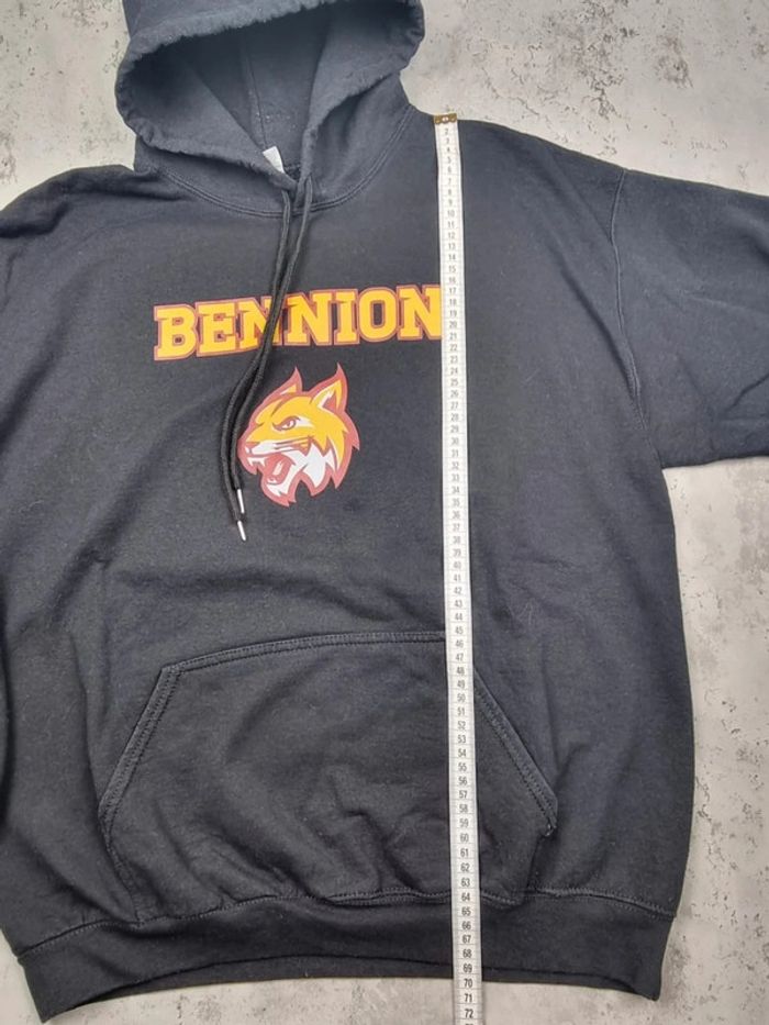 Pull à capuche universitaire Bennion noir, L Hommes - photo numéro 4