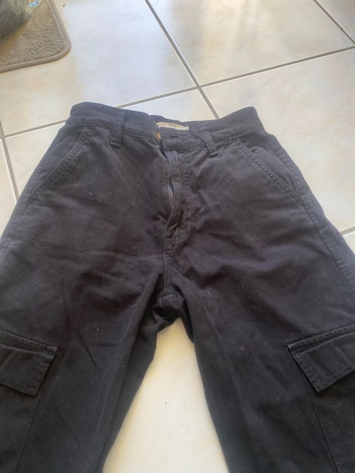 Pantalon, cargo noir, stradivarius, taille 34 - photo numéro 3