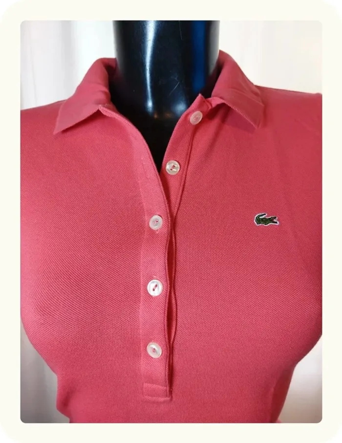 Polo rose rouge femme Lacoste - photo numéro 3