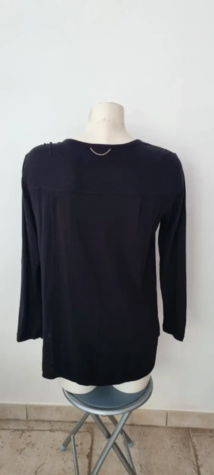 Top blouse noir manches longues the kooples sport 36 - photo numéro 7