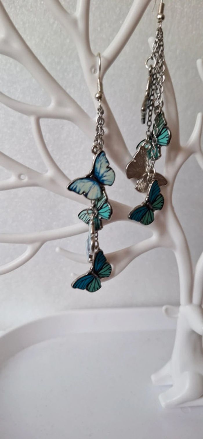Boucles d’oreilles papillons – Fait main - photo numéro 2