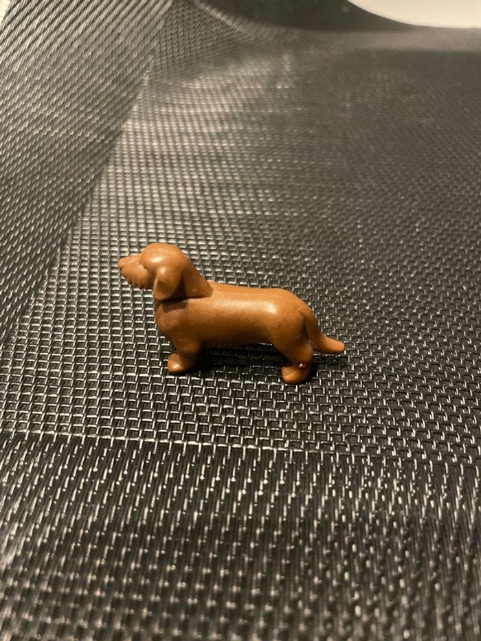 Playmobil figurine chien Teckel poils longs marron animaux domestiques - photo numéro 3