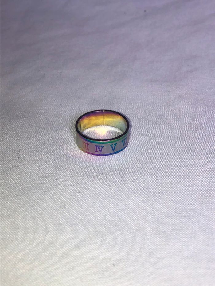 Bague chromée chiffres romains