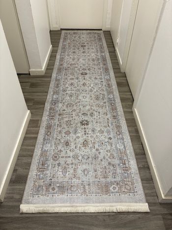 Tapis vintage PRINT 7077 GRIS – 80x300 cm (inspiration Zara Home)