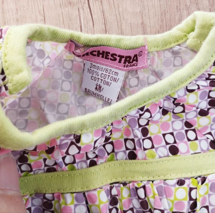 Combi short fille multicolore taille 3 mois Orchestra - photo numéro 2