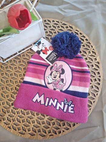 Bonnet Minnie Disney fille rose pompon hiver enfant neuf taille unique