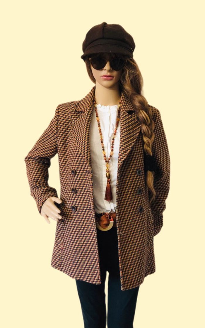 🤎Blazer laine motif multicolore Motivi wool multicolor pattern blazer🧡 - photo numéro 12