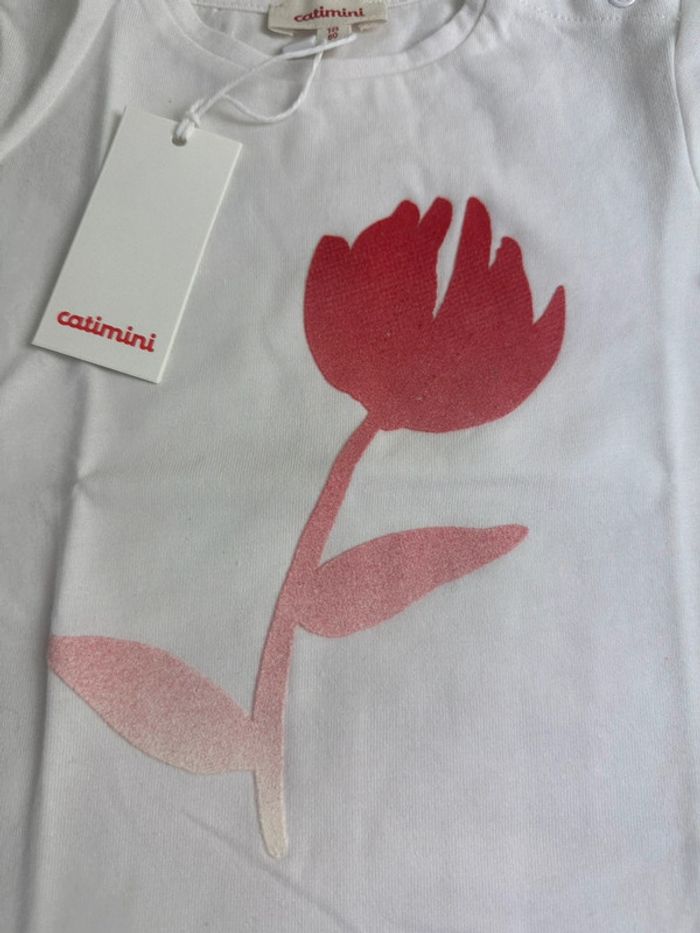 T-shirt blanc Catimini taille 18 mois - photo numéro 2