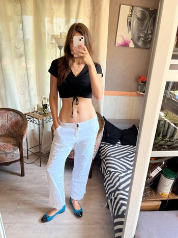 Jean pantalon lin taille basse vintage western y2k 2000yer