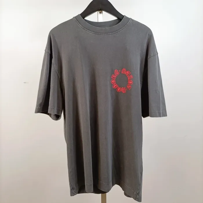 T-shirt oversize gris River Island Imprimé rouge Coton responsable Taille M neuf A812