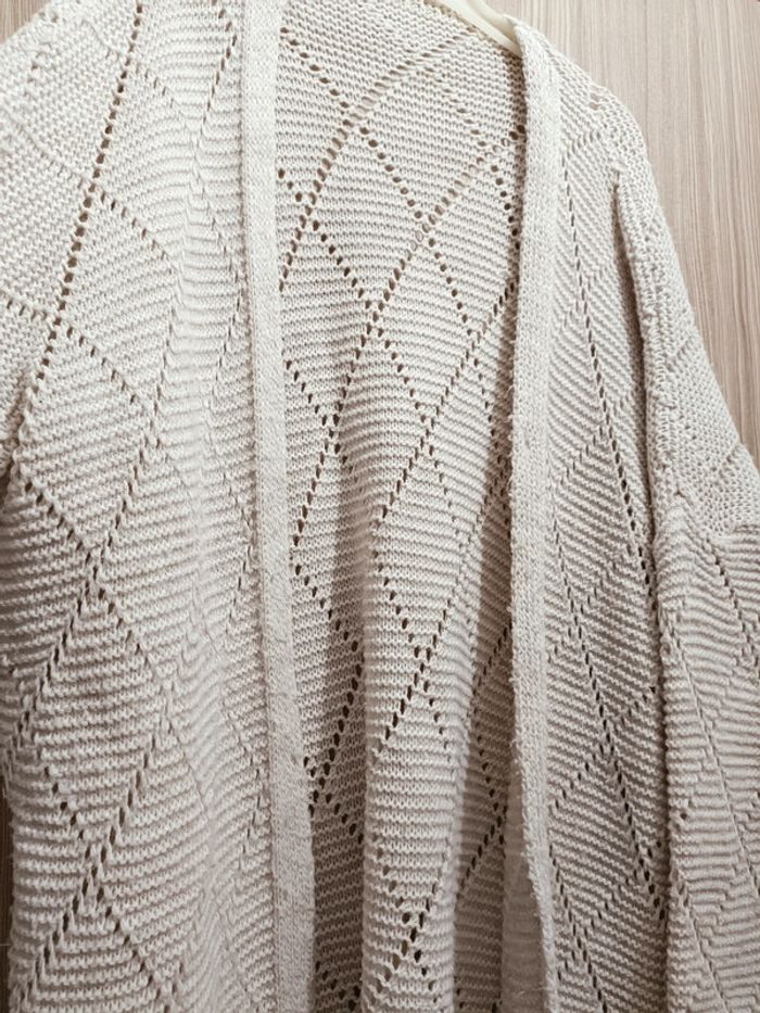 Long Gilet blanc cassé,crème