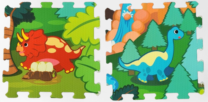 Tapis de sol 9 dalles mousse Dinosaures - photo numéro 2