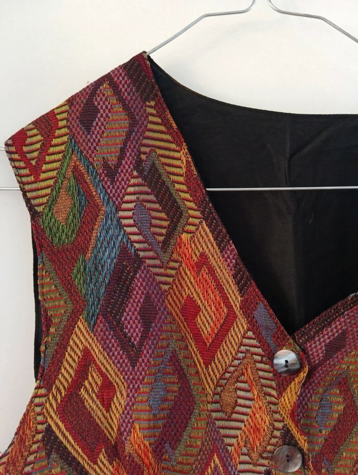 Gilet court sans manches multicolore taille 36 estimée - photo numéro 2