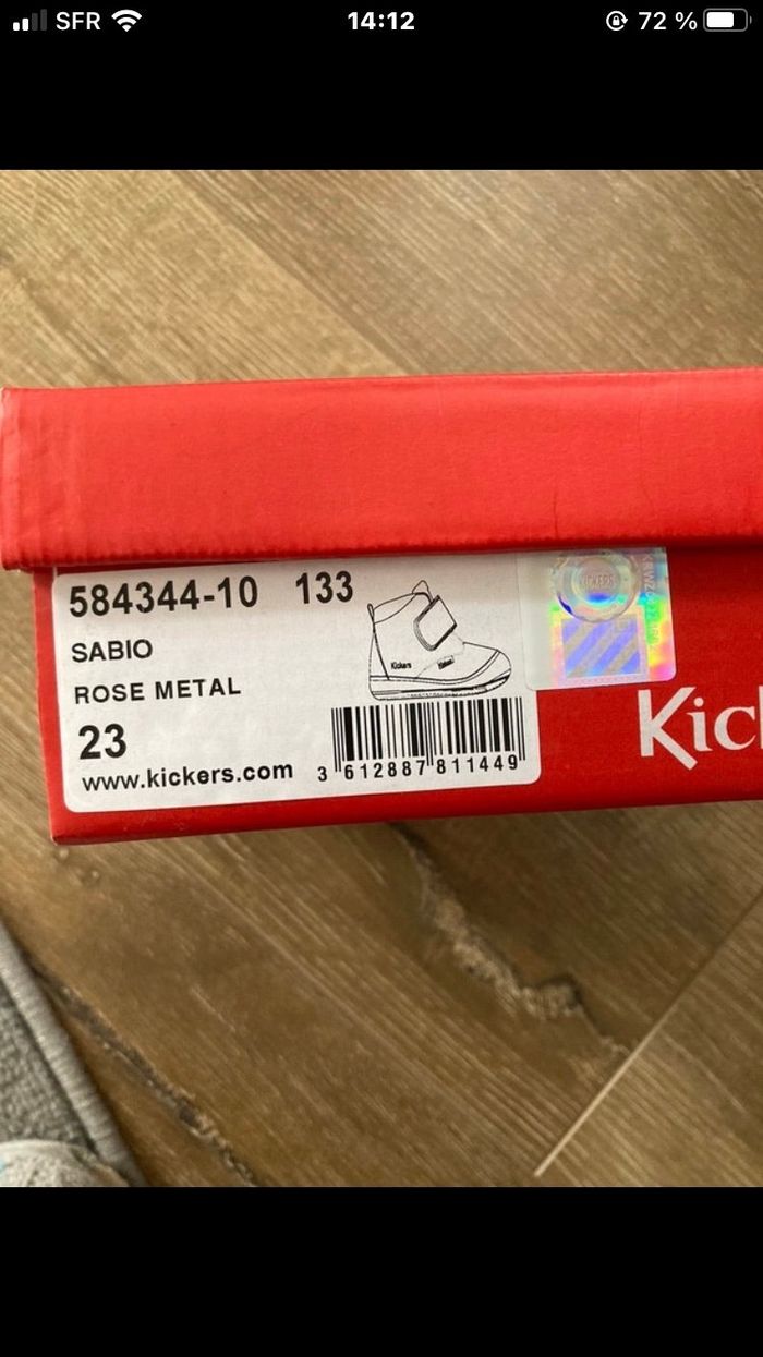Kickers rose métal taille 23 - photo numéro 4