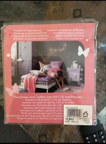 2 guirlandes lumineuses enfants papillon